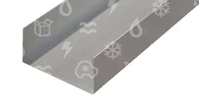 lišta plechová bílá - zakládací U 40/80/40 mm, L = 2 m